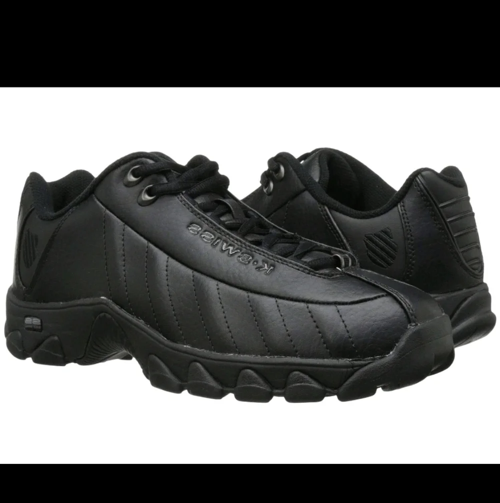 K-Swiss ST329 CMF Men's Leather Shoes Black - ( Medium Fit)